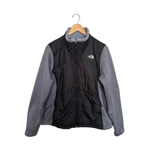 The North Face Agave Mash Up Full Zip Jacket Women’s Sz XL Black Gray Insulated - Picture 1 of 7